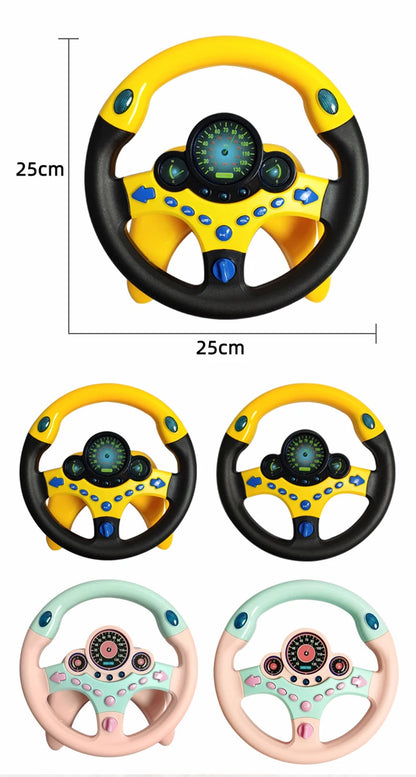 Volant Électronique Brillant pour Bébé, Accessoire de Poussette Éducative Précoce, Assistant Vocal, Jouet avec Léger Son