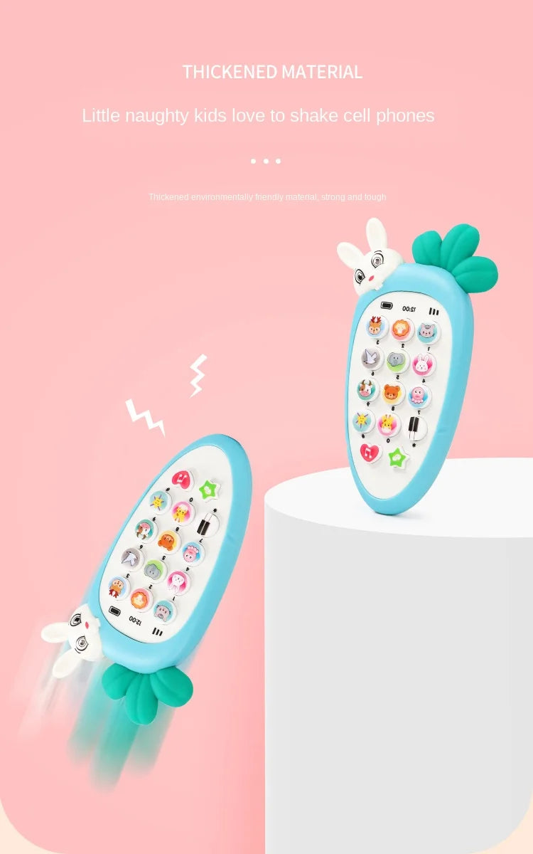 Jouets de téléphone de radis Montessori pour bébé, son de musique, TeWindsor, jouets de puzzle électronique pour enfants, histoire d'apprentissage