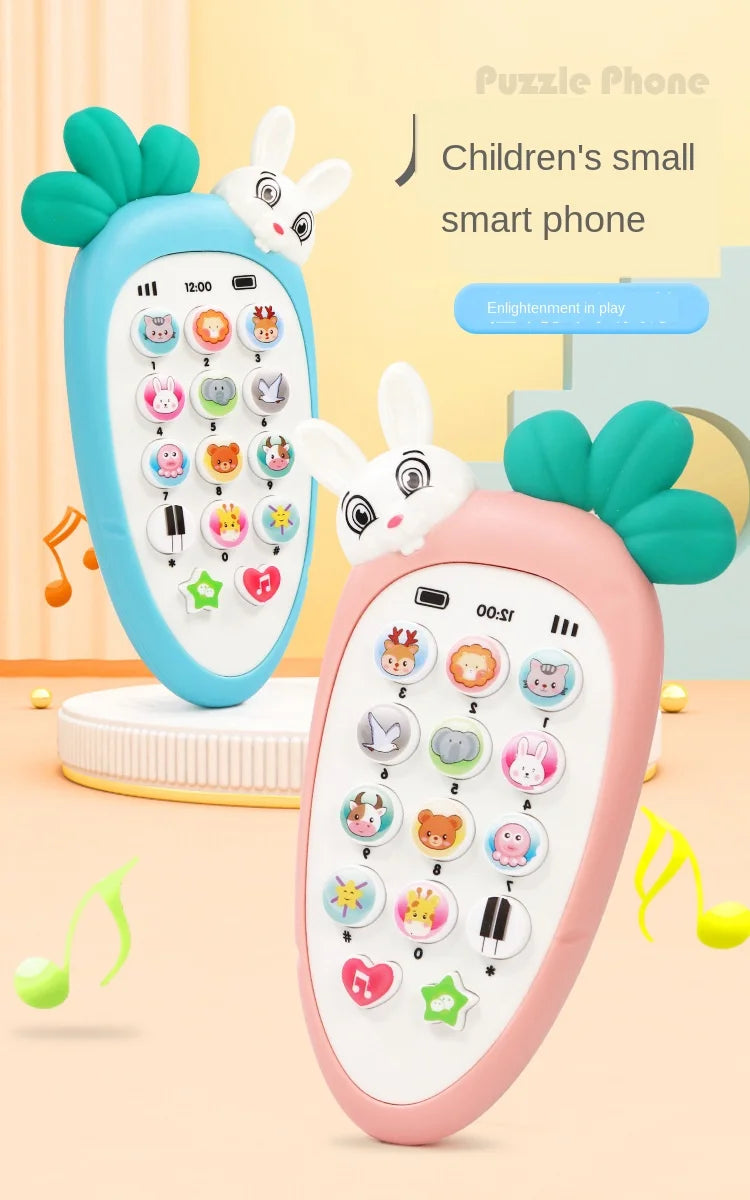 Jouets de téléphone de radis Montessori pour bébé, son de musique, TeWindsor, jouets de puzzle électronique pour enfants, histoire d'apprentissage