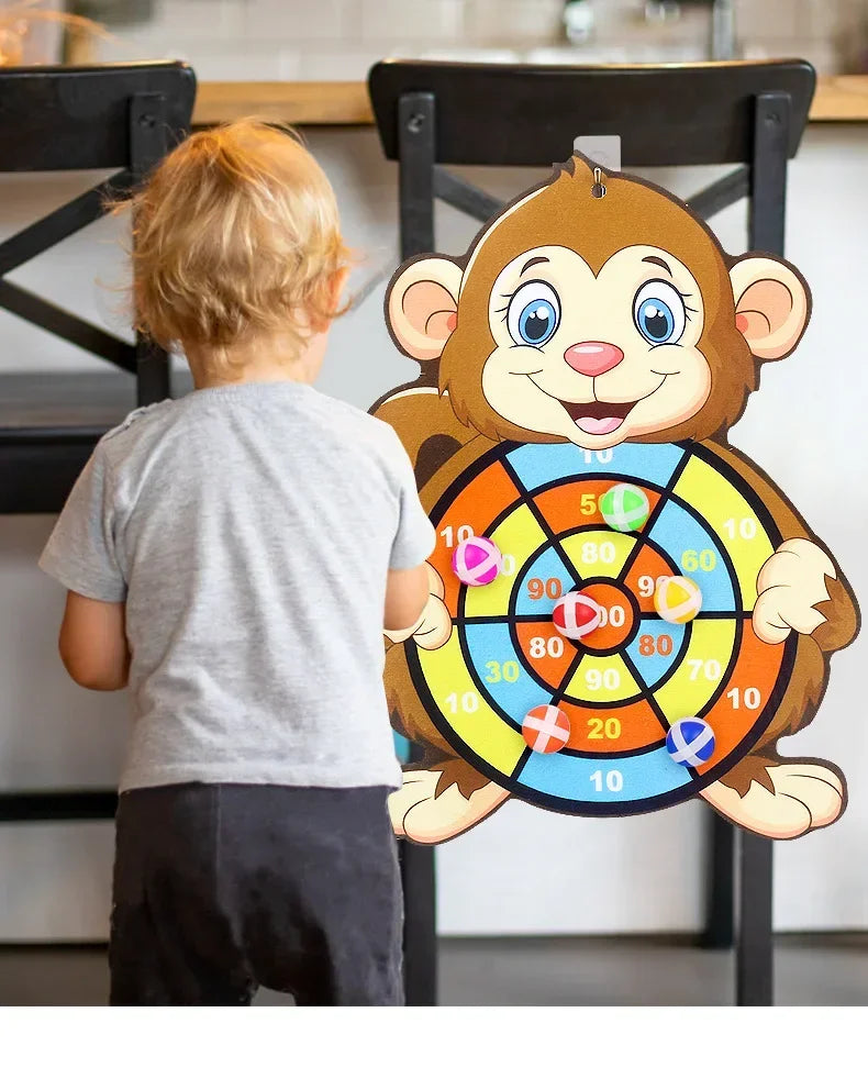 Jouets Montessori pour Enfants de 2 à 4 Ans, Jeu de Fléchettes, Dessin Animé, Balle Collante, Interactif pour la Famille, Bébé