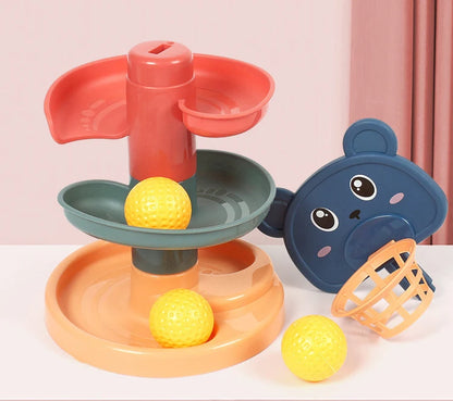 Jouets Montessori pour Bébé de 0, 12, 24, 36 Mois, Piste, Balle Roulante, Pousser, Pop, Boule Coulissante, Éducation Précoce, Jeux pour Enfants, Jouet Sensoriel