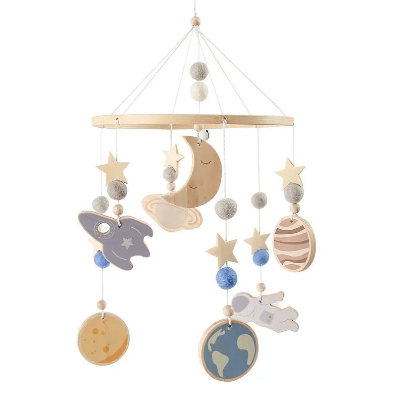 Hochet Mobile en Bois pour Bébé de 0 à 12 Mois, Boîte à Musique pour Nouveau-né, Cloche de Lit, Support, Jouets pour Garçons