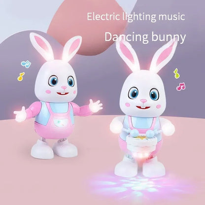 Lapin robot électronique avec LED, musique de lapin, tambour de battement d'animal robotique, jouet électrique mignon pour animaux de compagnie, chanson phtalsing, cadeau d'anniversaire pour enfants