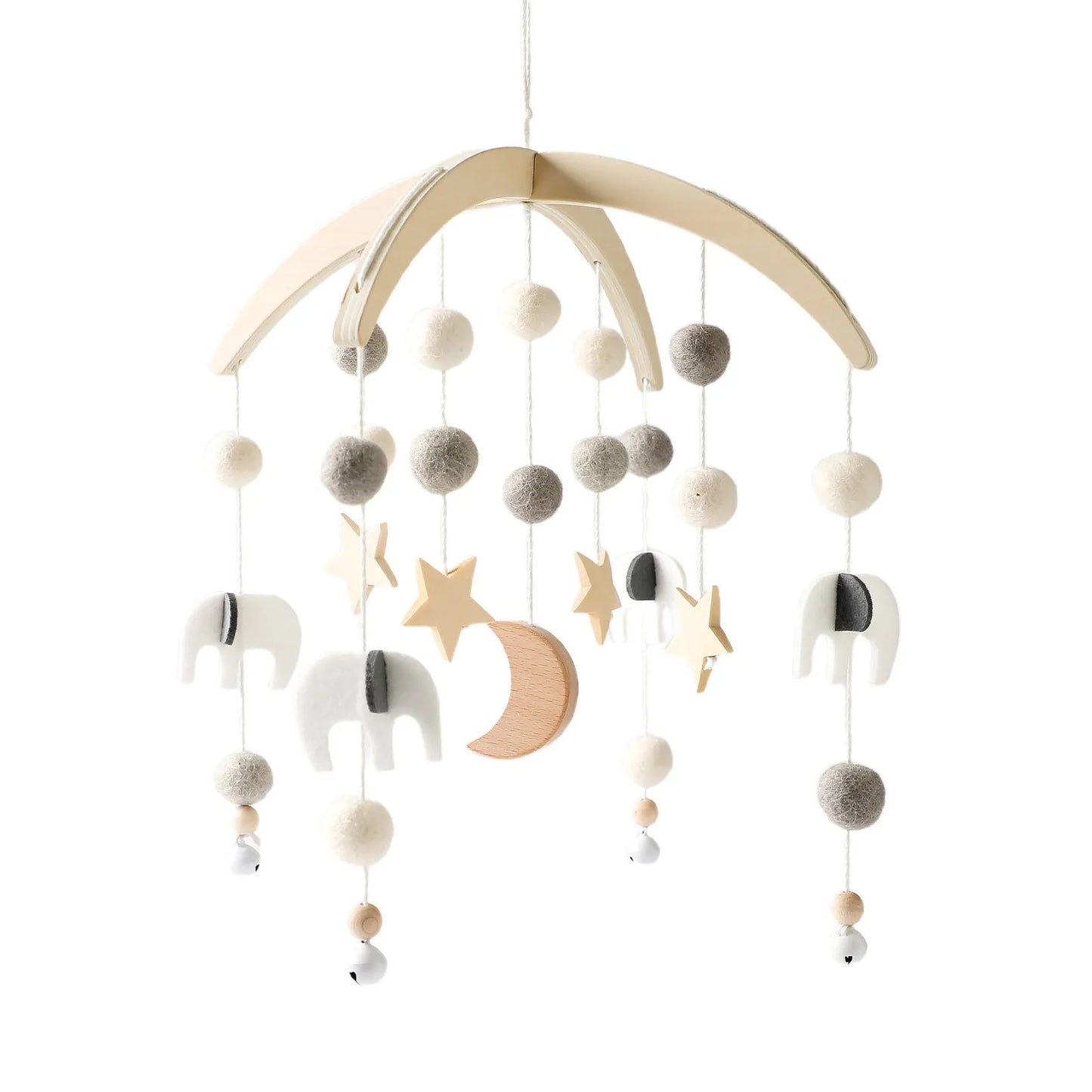 Hochet Mobile en Bois pour Bébé de 0 à 12 Mois, Boîte à Musique pour Nouveau-né, Cloche de Lit, Support, Jouets pour Garçons