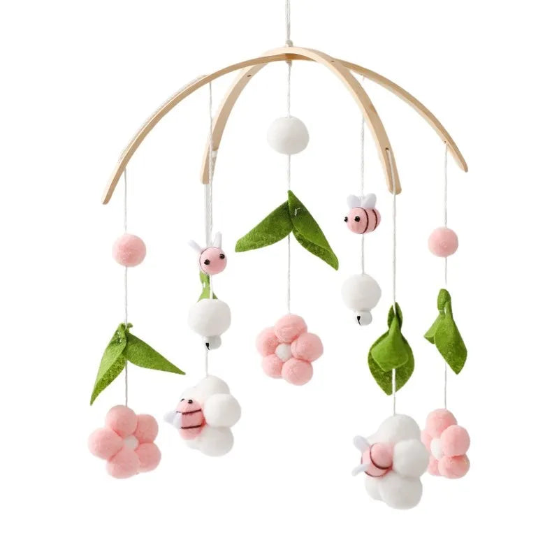 Hochet Mobile en Bois pour Bébé de 0 à 12 Mois, Boîte à Musique pour Nouveau-né, Cloche de Lit, Support, Jouets pour Garçons