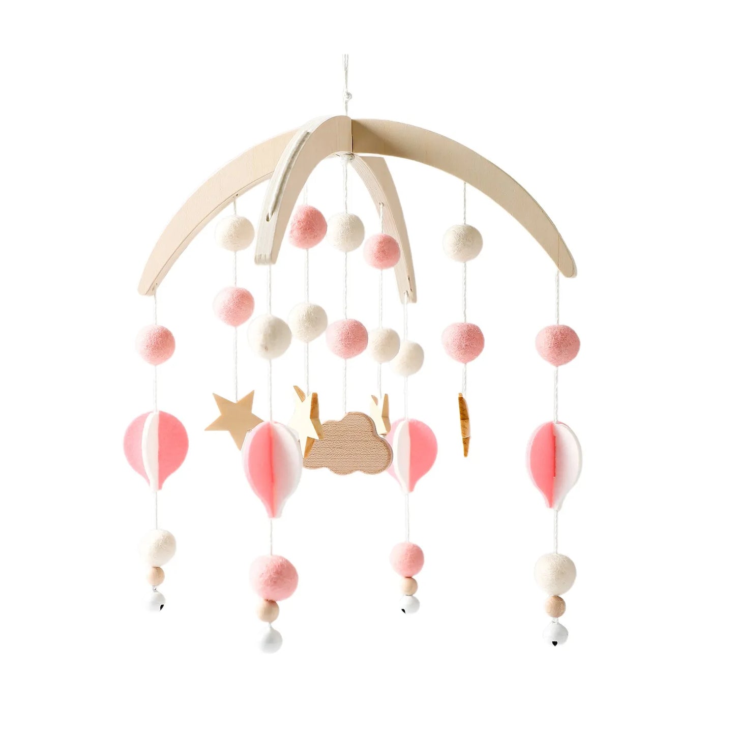 Hochet Mobile en Bois pour Bébé de 0 à 12 Mois, Boîte à Musique pour Nouveau-né, Cloche de Lit, Support, Jouets pour Garçons