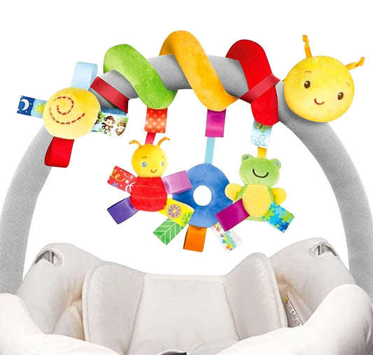 Jouets de siège de voiture en peluche pour bébé, jouets de poussette avec couineur BB et hochets pour nouveau-né, activité de voyage