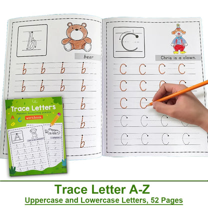 Lettres de l'alphabet A-Z éducation précoce, classeur d'écriture, exercice d'écriture manuscrite, feuilles de travail pratiques, lettres de traçage, Montessori