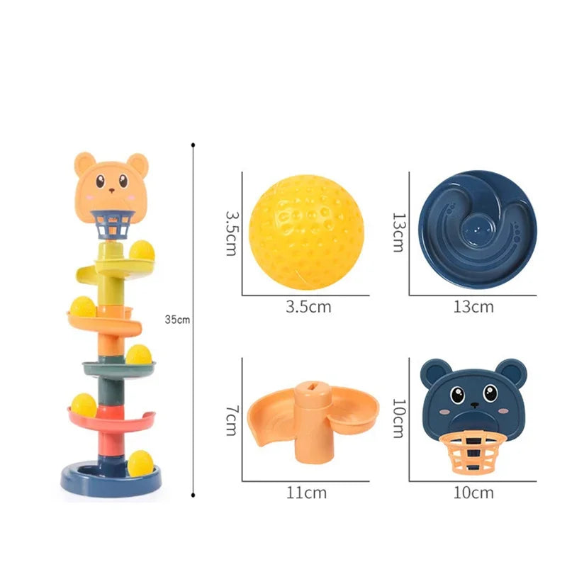 Jouets Montessori pour Bébé de 0, 12, 24, 36 Mois, Piste, Balle Roulante, Pousser, Pop, Boule Coulissante, Éducation Précoce, Jeux pour Enfants, Jouet Sensoriel