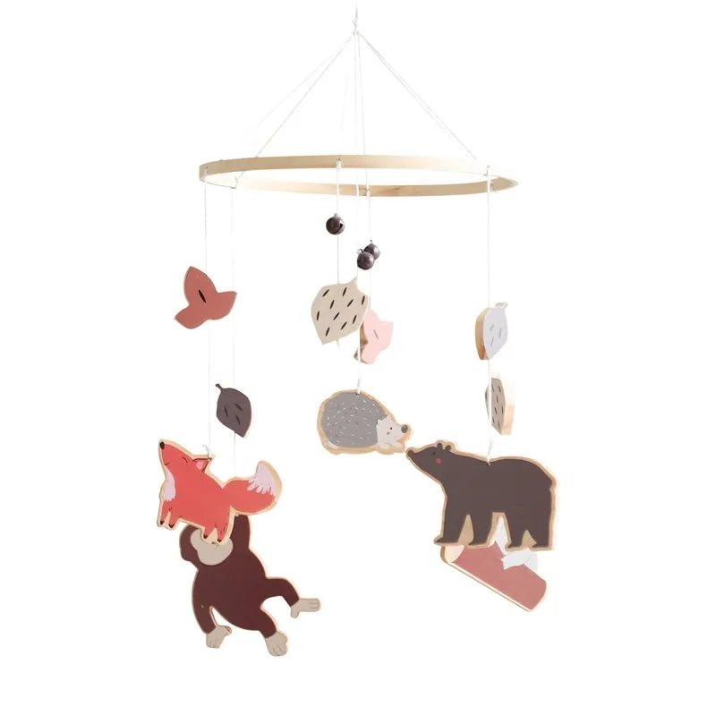 Hochet Mobile en Bois pour Bébé de 0 à 12 Mois, Boîte à Musique pour Nouveau-né, Cloche de Lit, Support, Jouets pour Garçons