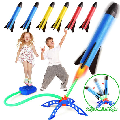 Lanceur de pompe à pied de fusée à Air pour enfants, jouets de fusée à Air pressé en plein Air, ensemble de jeu pour enfants, jeux de Sport de saut