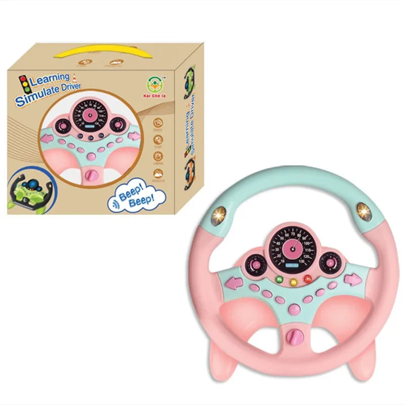 Volant Électronique Brillant pour Bébé, Accessoire de Poussette Éducative Précoce, Assistant Vocal, Jouet avec Léger Son