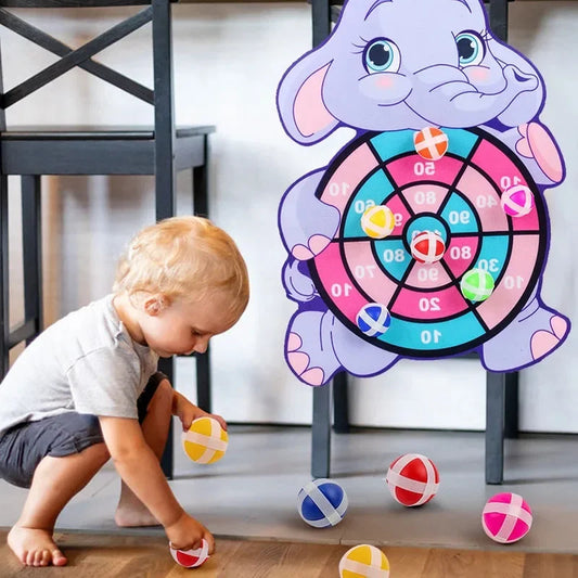 Jouets Montessori pour Enfants de 2 à 4 Ans, Jeu de Fléchettes, Dessin Animé, Balle Collante, Interactif pour la Famille, Bébé