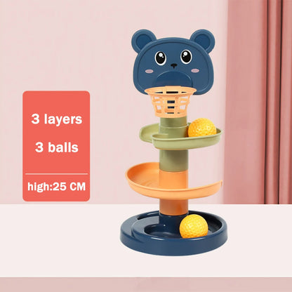 Jouets Montessori pour bébés, boule roulante, tour Pys, piste rotative, jouet empilable, cadeau pour enfants, début du dos