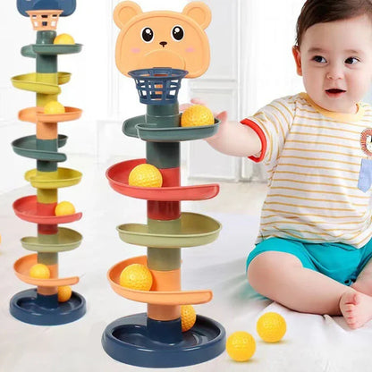 Jouets Montessori pour Bébé de 0, 12, 24, 36 Mois, Piste, Balle Roulante, Pousser, Pop, Boule Coulissante, Éducation Précoce, Jeux pour Enfants, Jouet Sensoriel