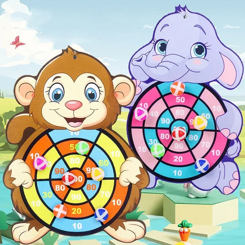 Jouets Montessori pour Enfants de 2 à 4 Ans, Jeu de Fléchettes, Dessin Animé, Balle Collante, Interactif pour la Famille, Bébé