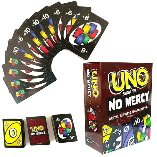 Jeu de société Uno No Mercy, cartes UNO, table, fête de famille, divertissement, jouets pour enfants, anniversaire, Noël