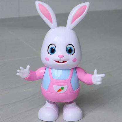 Lapin robot électronique avec LED, musique de lapin, tambour de battement d'animal robotique, jouet électrique mignon pour animaux de compagnie, chanson phtalsing, cadeau d'anniversaire pour enfants