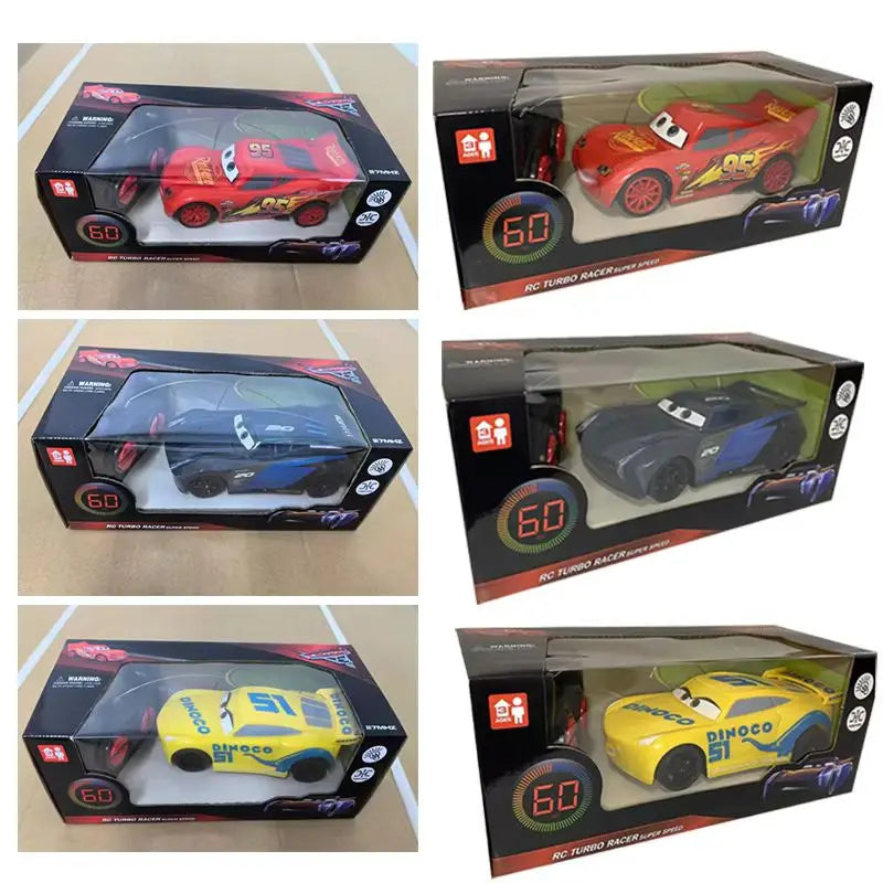 Voiture télécommandée électrique Pixar 3 pour enfants, voiture jouet 1:24, simulation à quatre voies, modèle de voiture de course, cadeau pour garçon, nouveau