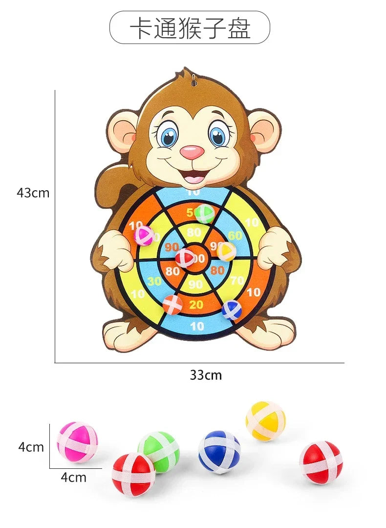 Jouets Montessori pour Enfants de 2 à 4 Ans, Jeu de Fléchettes, Dessin Animé, Balle Collante, Interactif pour la Famille, Bébé