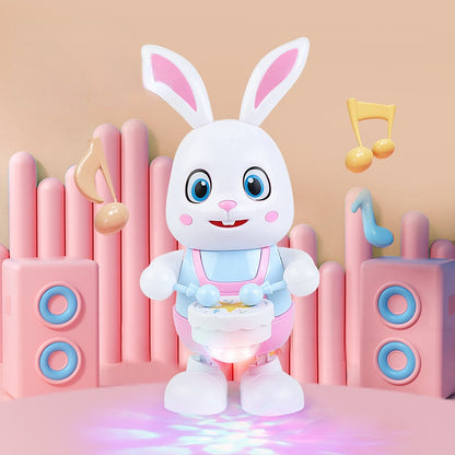 Lapin robot électronique avec LED, musique de lapin, tambour de battement d'animal robotique, jouet électrique mignon pour animaux de compagnie, chanson phtalsing, cadeau d'anniversaire pour enfants