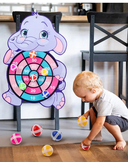 Jouets Montessori pour Enfants de 2 à 4 Ans, Jeu de Fléchettes, Dessin Animé, Balle Collante, Interactif pour la Famille, Bébé