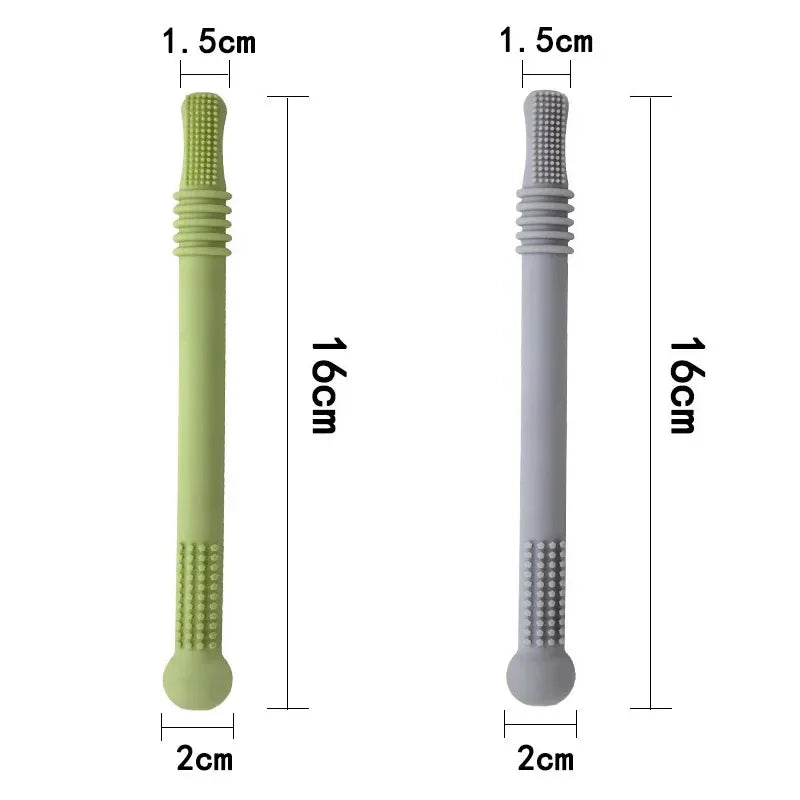 Jouet de dentition à mâcher en silicone pour bébé, paille molaire sûre, TeWindsor, jouet de sécurité pour bébé, poignée en silicone