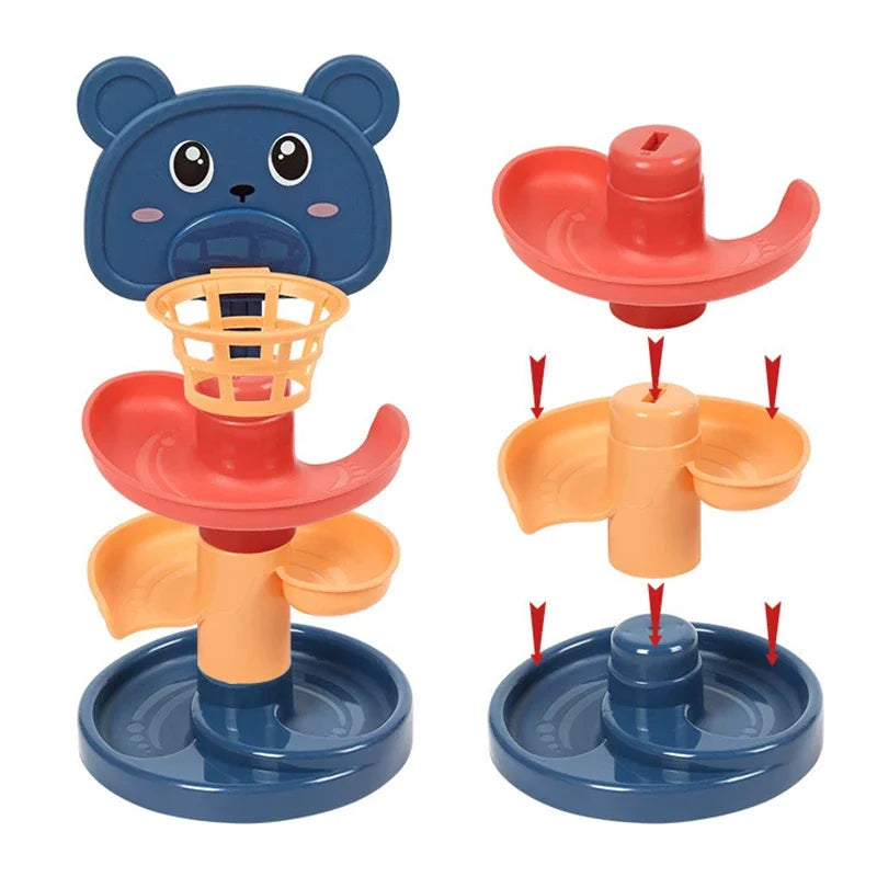 Jouets Montessori pour Bébé de 0, 12, 24, 36 Mois, Piste, Balle Roulante, Pousser, Pop, Boule Coulissante, Éducation Précoce, Jeux pour Enfants, Jouet Sensoriel