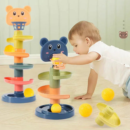 Jouets Montessori pour Bébé de 0, 12, 24, 36 Mois, Piste, Balle Roulante, Pousser, Pop, Boule Coulissante, Éducation Précoce, Jeux pour Enfants, Jouet Sensoriel