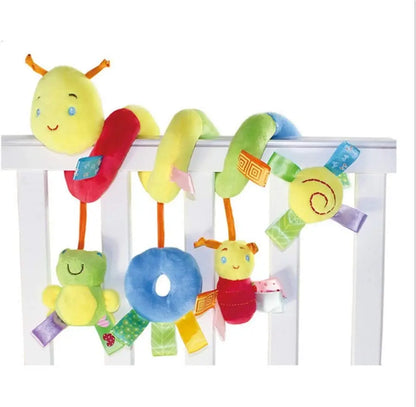 Jouets de siège de voiture en peluche pour bébé, jouets de poussette avec couineur BB et hochets pour nouveau-né, activité de voyage