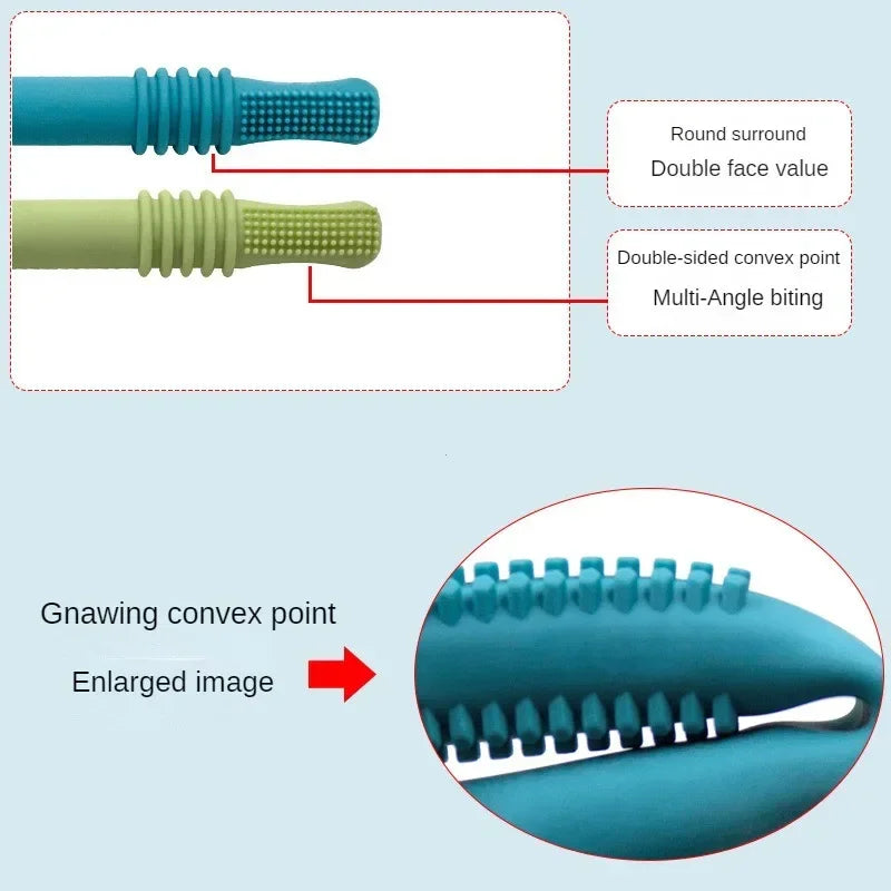 Jouet de dentition à mâcher en silicone pour bébé, paille molaire sûre, TeWindsor, jouet de sécurité pour bébé, poignée en silicone