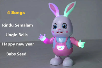 Lapin robot électronique avec LED, musique de lapin, tambour de battement d'animal robotique, jouet électrique mignon pour animaux de compagnie, chanson phtalsing, cadeau d'anniversaire pour enfants