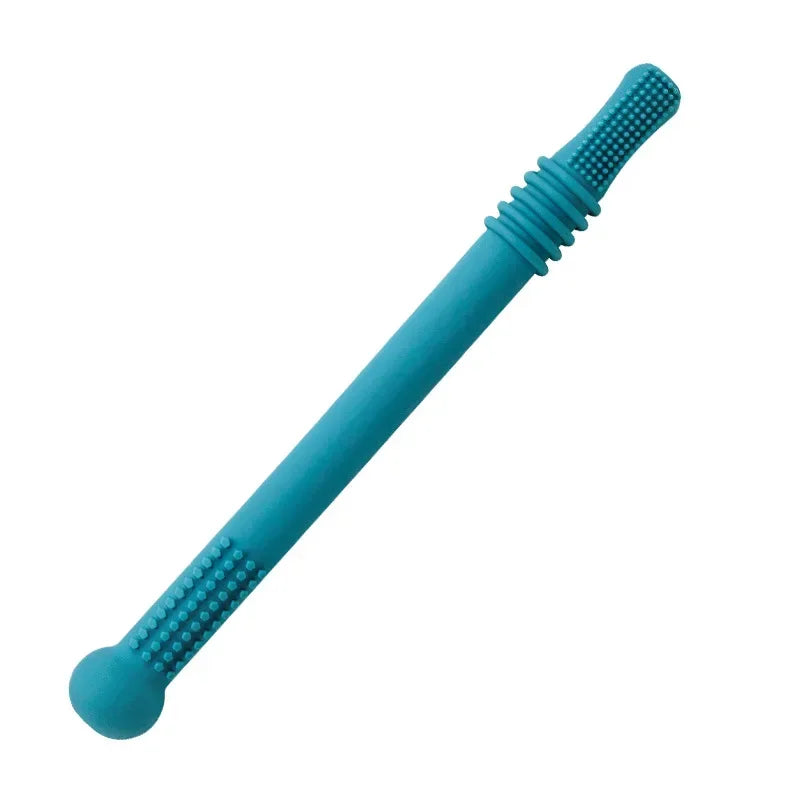 Jouet de dentition à mâcher en silicone pour bébé, paille molaire sûre, TeWindsor, jouet de sécurité pour bébé, poignée en silicone