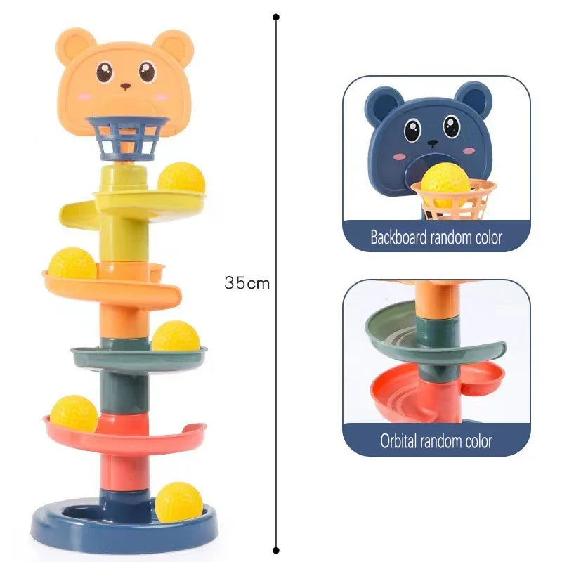 Jouets Montessori pour Bébé de 0, 12, 24, 36 Mois, Piste, Balle Roulante, Pousser, Pop, Boule Coulissante, Éducation Précoce, Jeux pour Enfants, Jouet Sensoriel