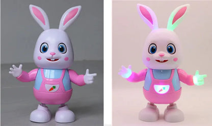 Lapin robot électronique avec LED, musique de lapin, tambour de battement d'animal robotique, jouet électrique mignon pour animaux de compagnie, chanson phtalsing, cadeau d'anniversaire pour enfants